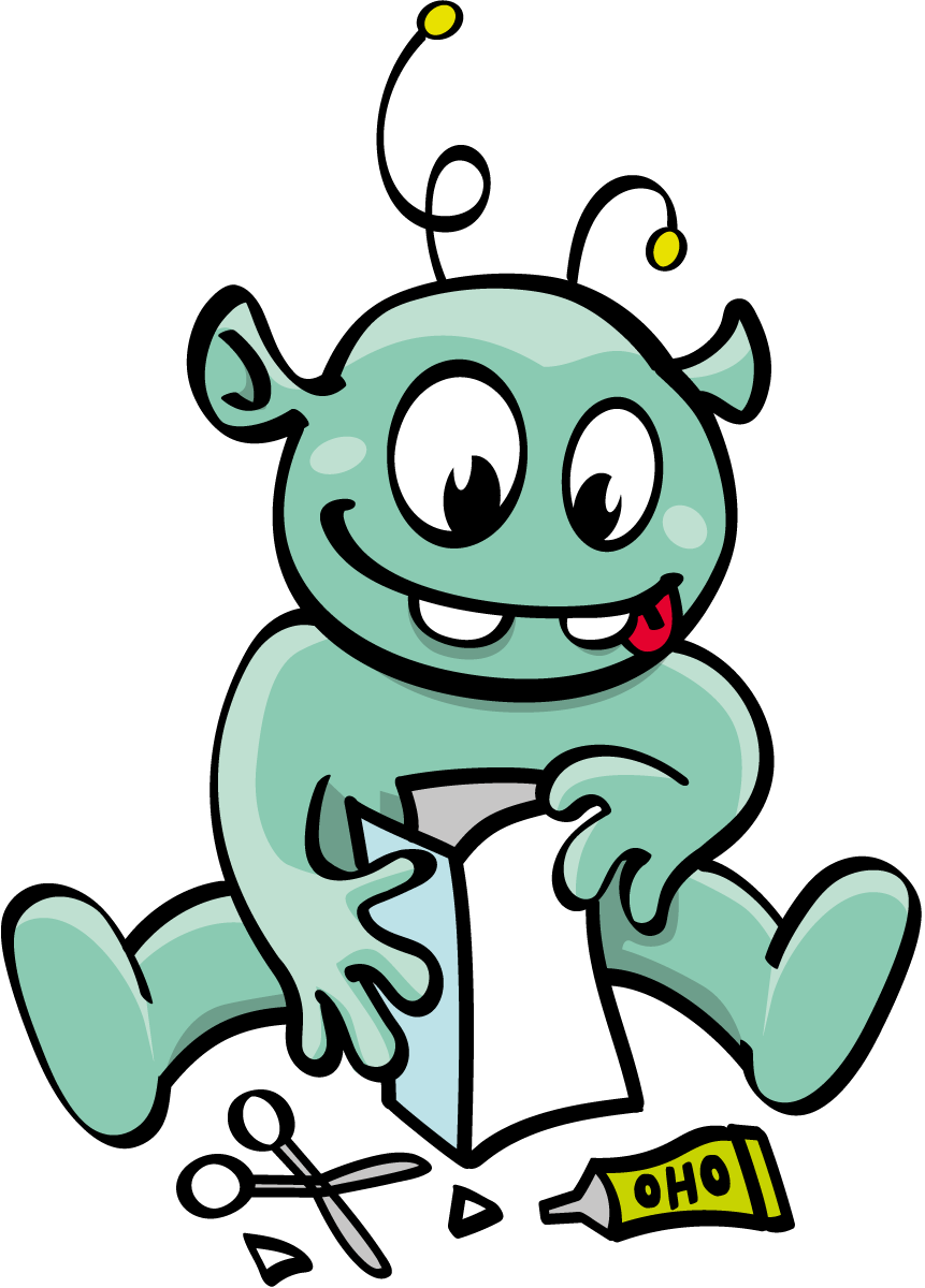 Webby hält eine Lupe in der Hand