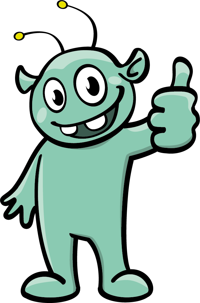 Webby hält eine Lupe in der Hand